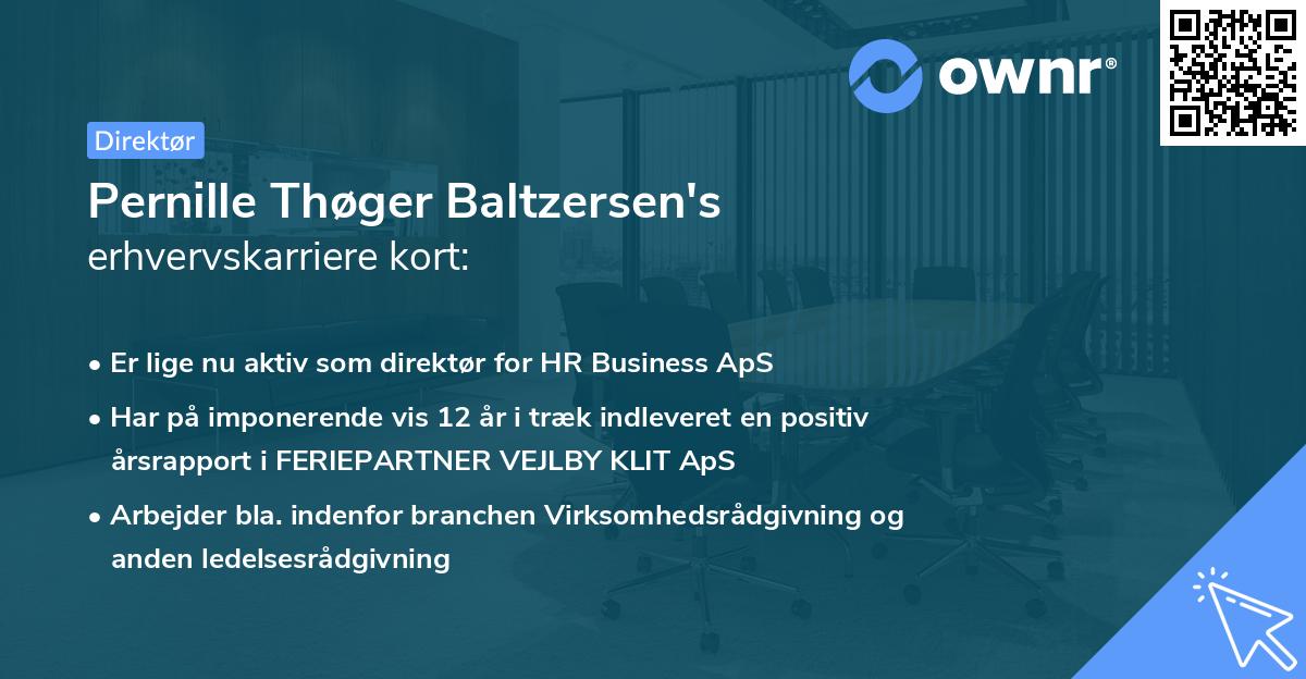 Pernille Thøger Baltzersen's erhvervskarriere kort