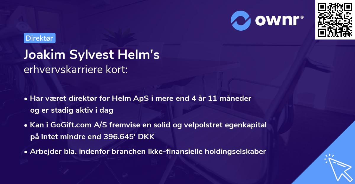 Joakim Sylvest Helm's erhvervskarriere kort