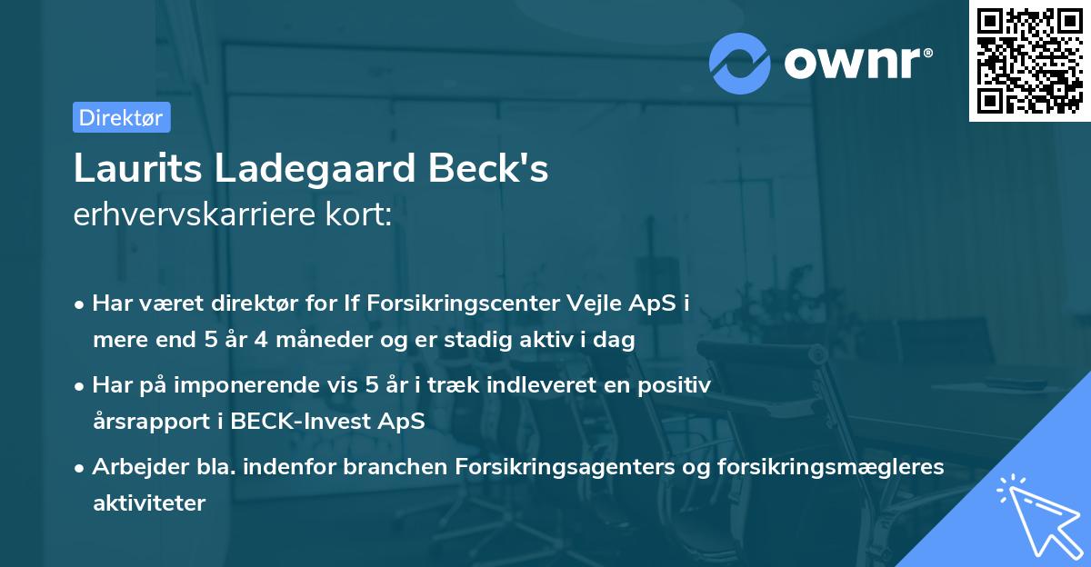 Laurits Ladegaard Beck's erhvervskarriere kort