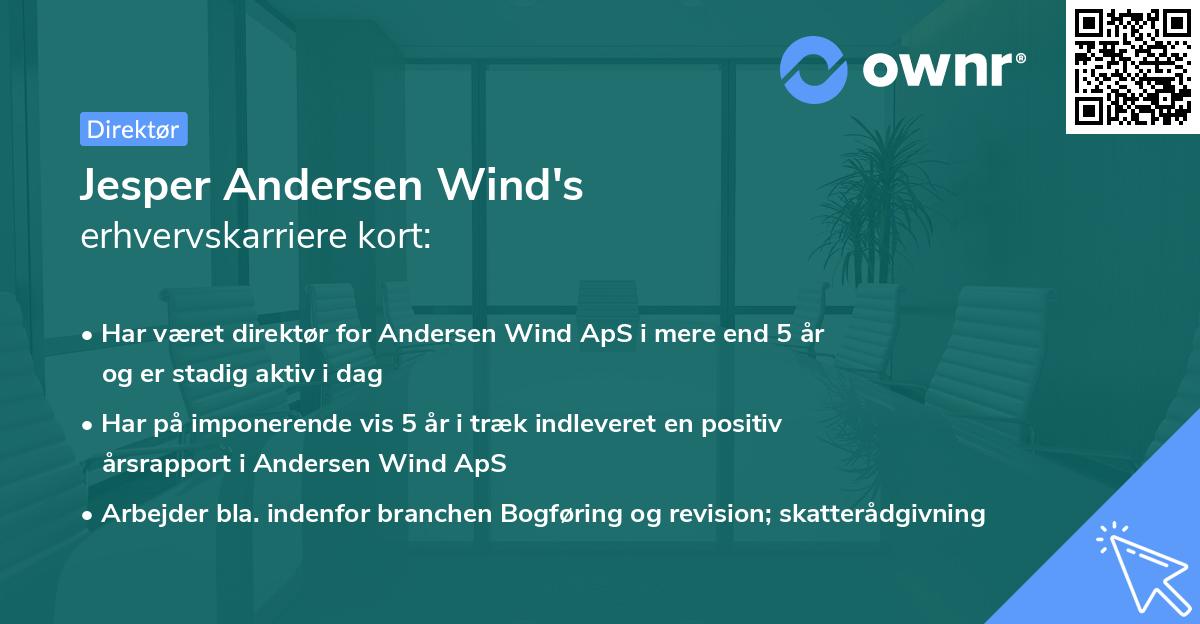 Jesper Andersen Wind's erhvervskarriere kort