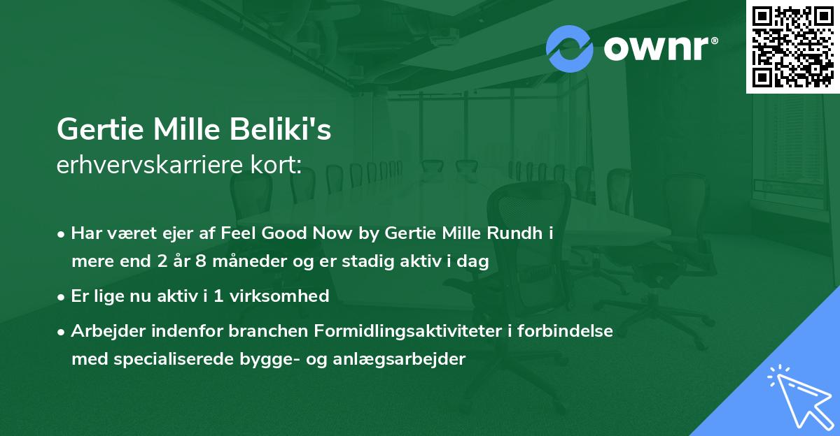 Gertie Mille Beliki's erhvervskarriere kort