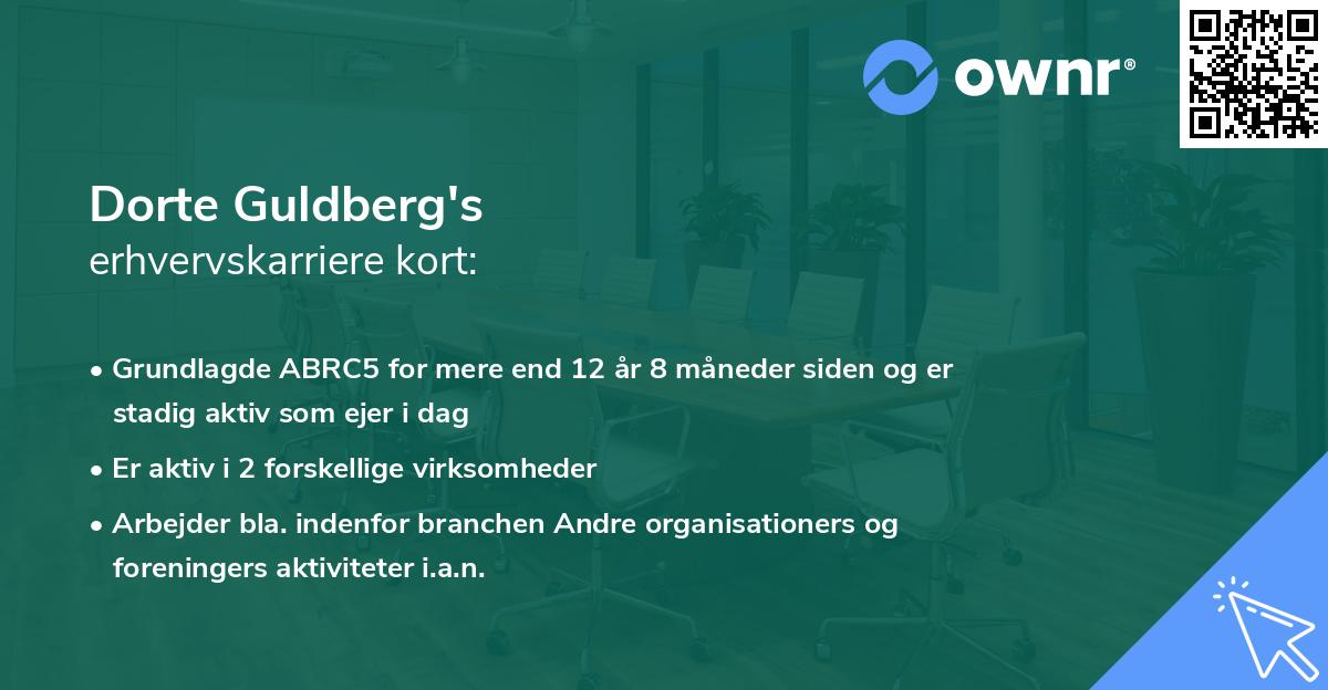 Dorte Guldberg's erhvervskarriere kort