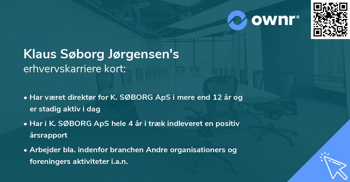 Klaus Søborg Jørgensen's erhvervskarriere kort