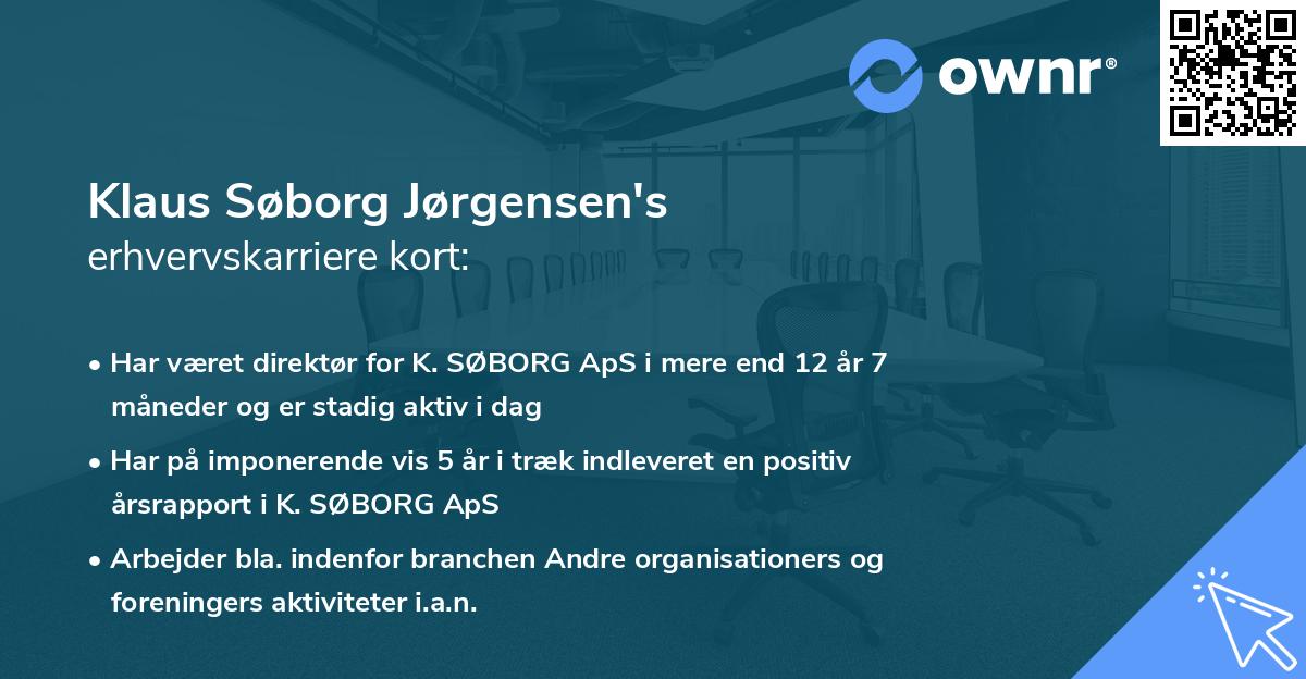 Klaus Søborg Jørgensen's erhvervskarriere kort