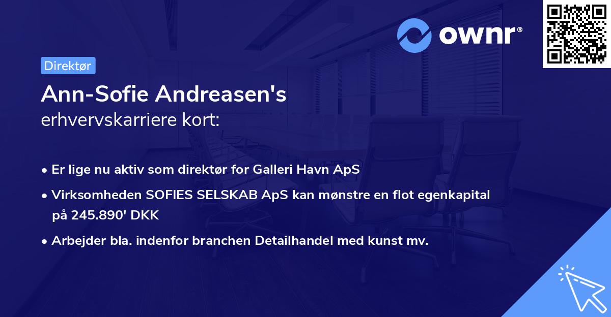 Ann-Sofie Andreasen's erhvervskarriere kort