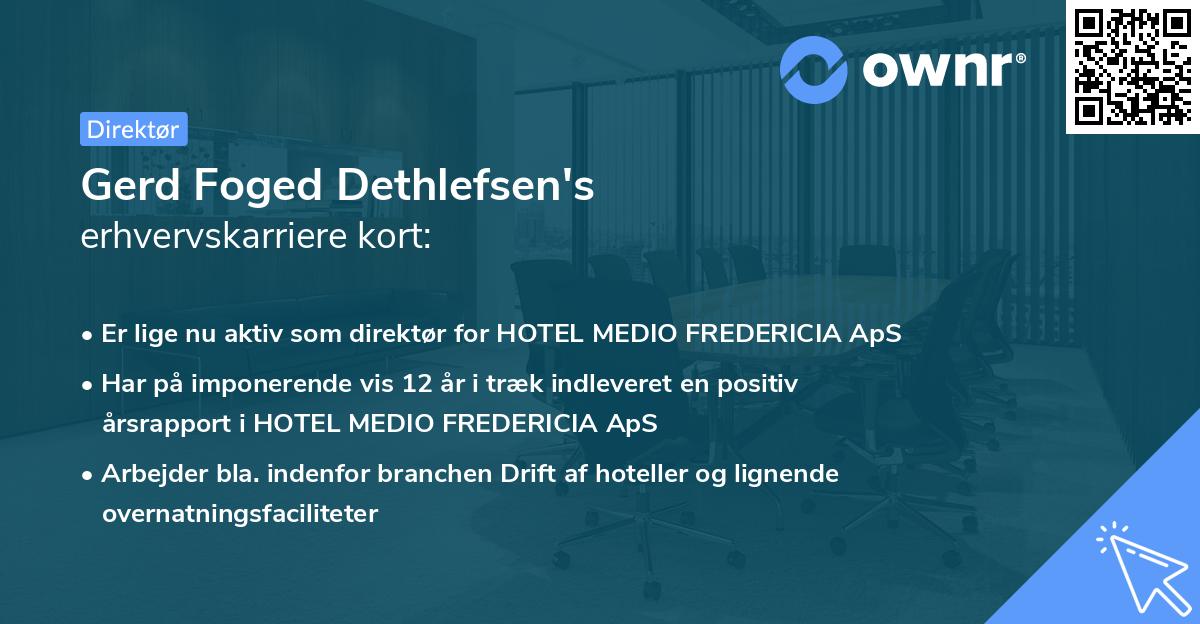 Gerd Foged Dethlefsen's erhvervskarriere kort