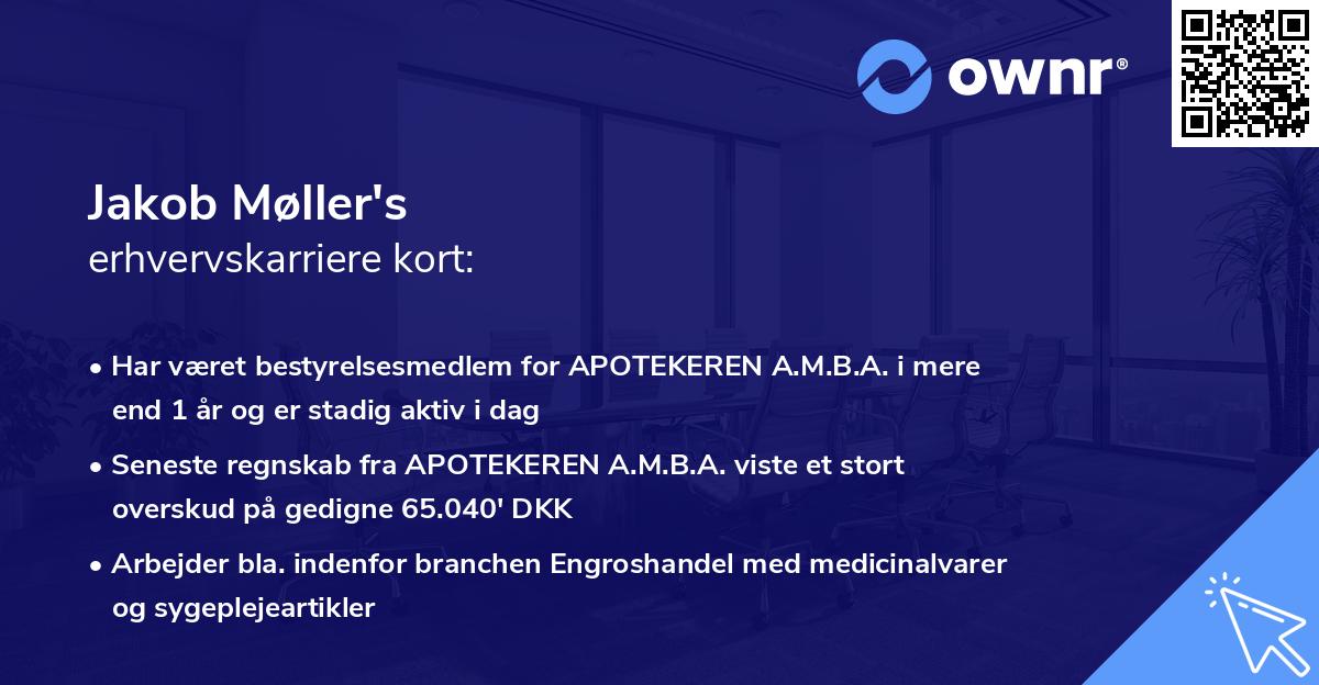 Jakob Møller's erhvervskarriere kort