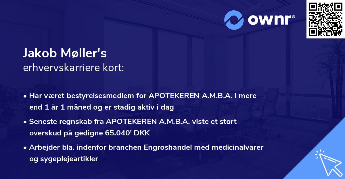 Jakob Møller's erhvervskarriere kort