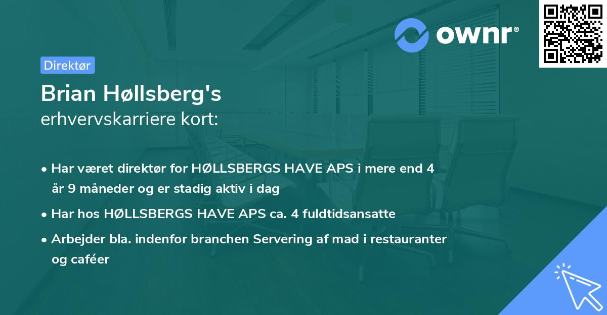 Brian Høllsberg's erhvervskarriere kort