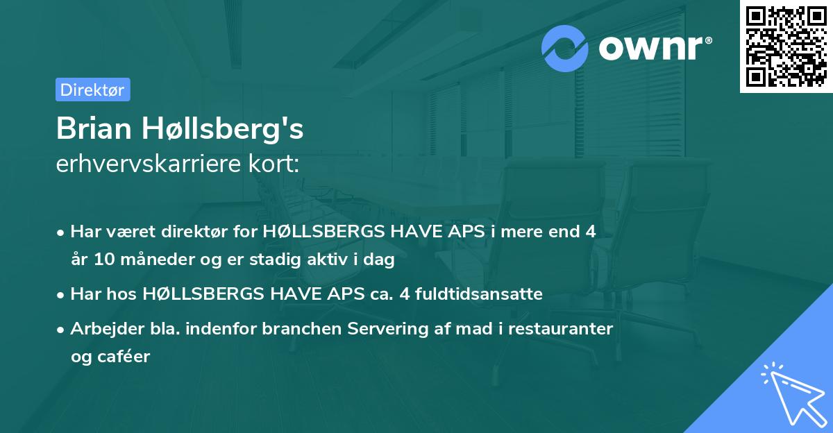 Brian Høllsberg's erhvervskarriere kort