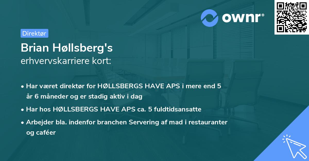 Brian Høllsberg's erhvervskarriere kort