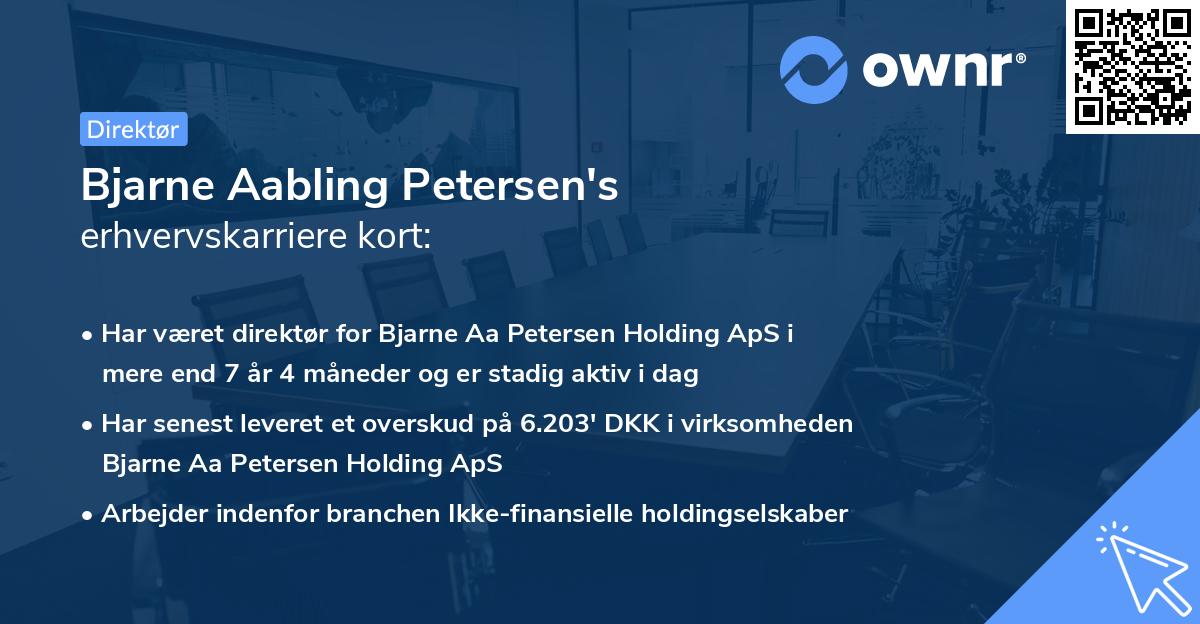 Bjarne Aabling Petersen's erhvervskarriere kort