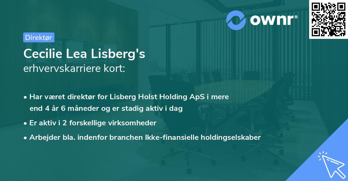 Cecilie Lea Lisberg's erhvervskarriere kort