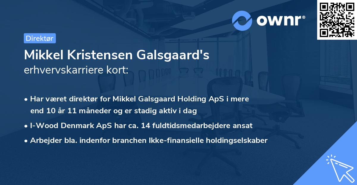 Mikkel Kristensen Galsgaard's erhvervskarriere kort