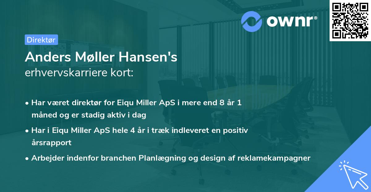 Anders Møller Hansen's erhvervskarriere kort