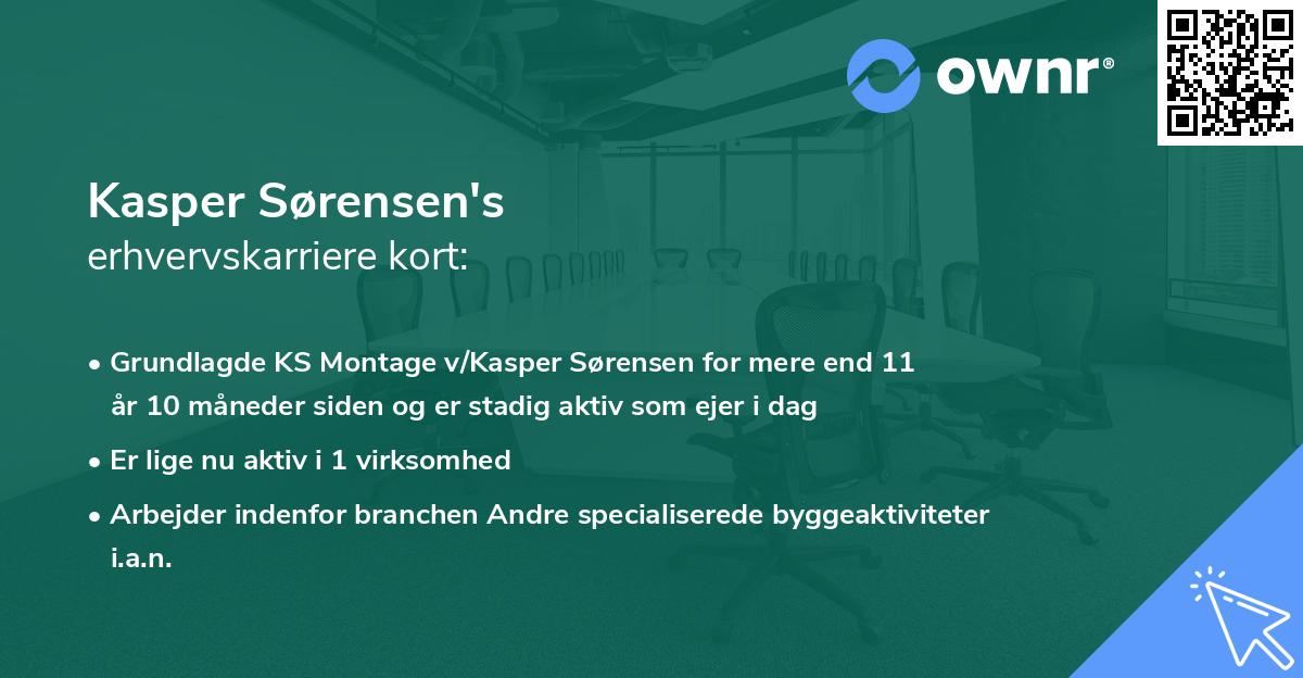 Kasper Sørensen's erhvervskarriere kort