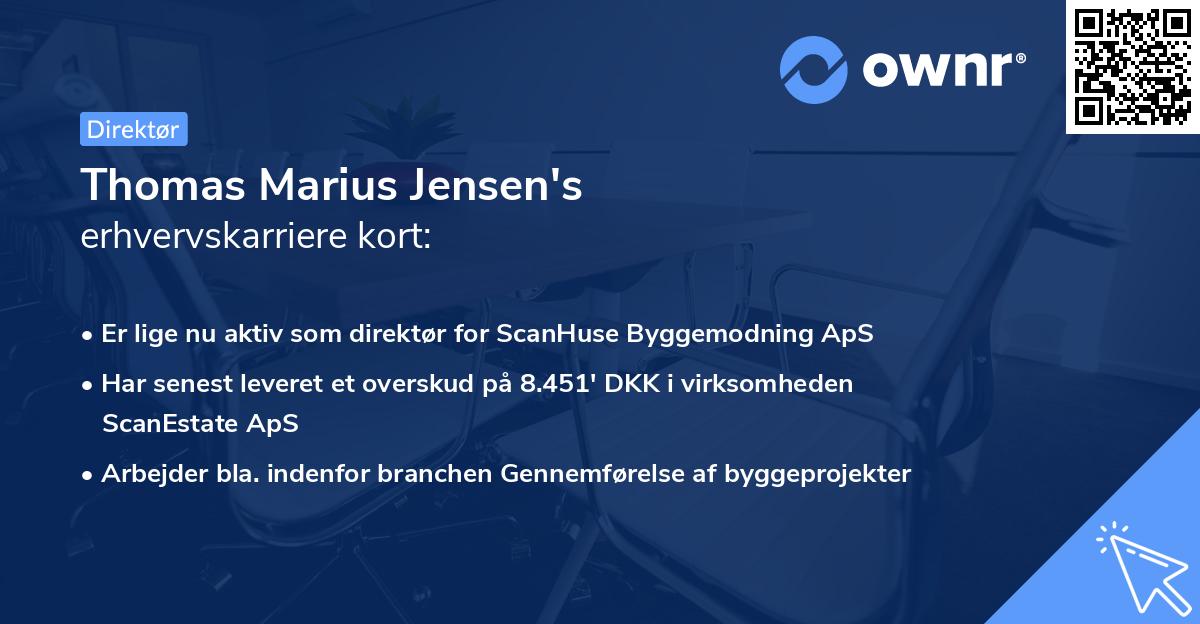 Thomas Marius Jensen's erhvervskarriere kort
