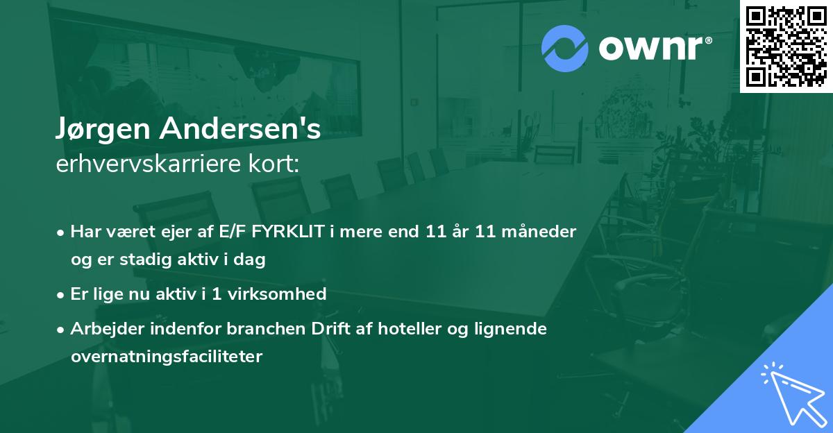 Jørgen Andersen's erhvervskarriere kort