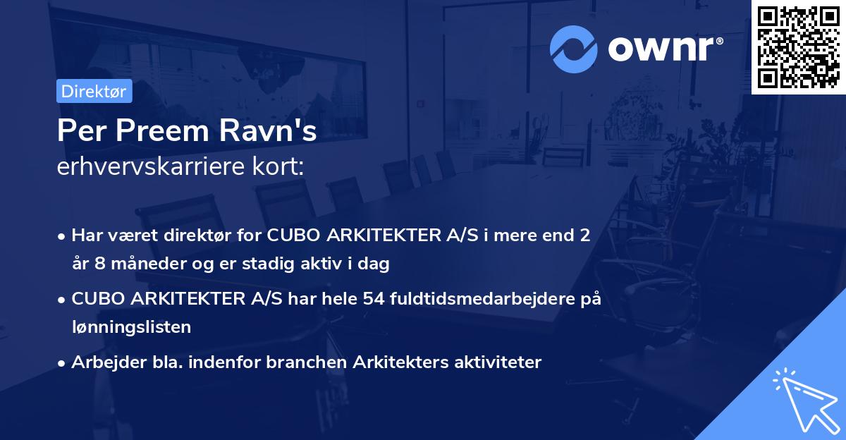 Per Preem Ravn's erhvervskarriere kort