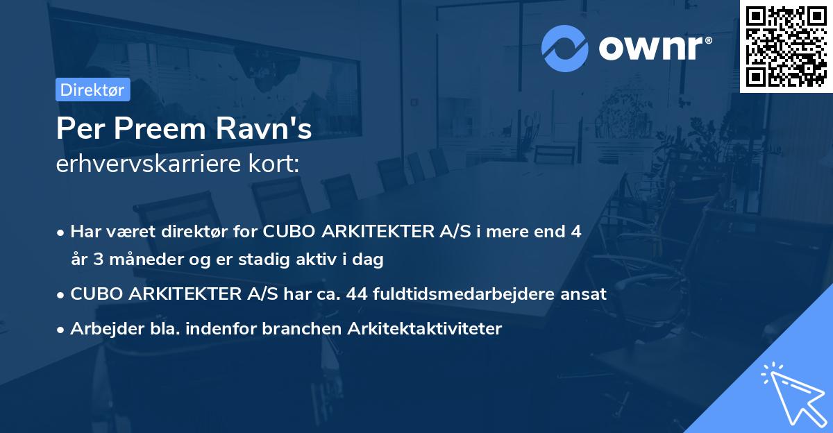 Per Preem Ravn's erhvervskarriere kort