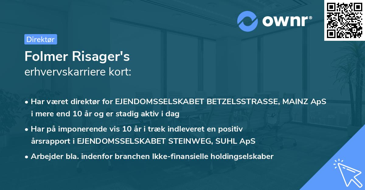 Folmer Risager's erhvervskarriere kort