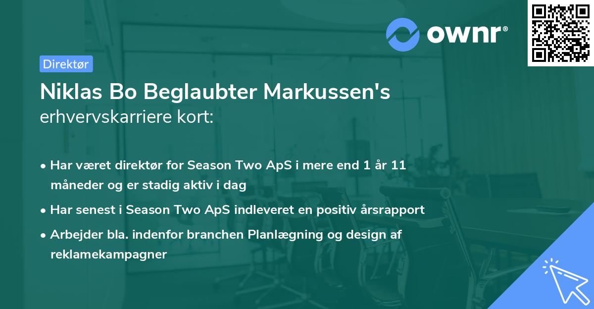 Niklas Bo Beglaubter Markussen's erhvervskarriere kort