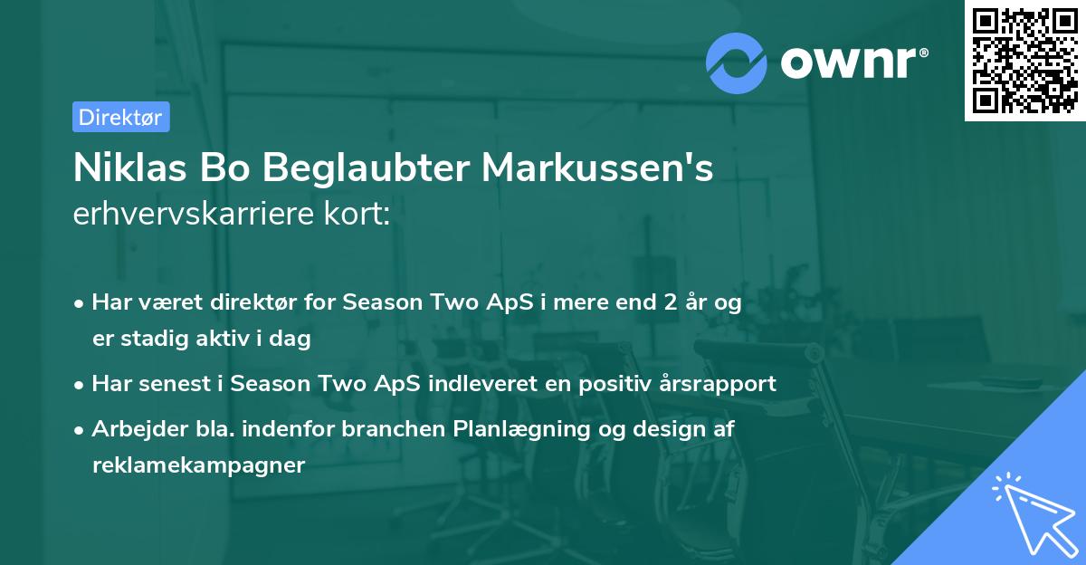 Niklas Bo Beglaubter Markussen's erhvervskarriere kort