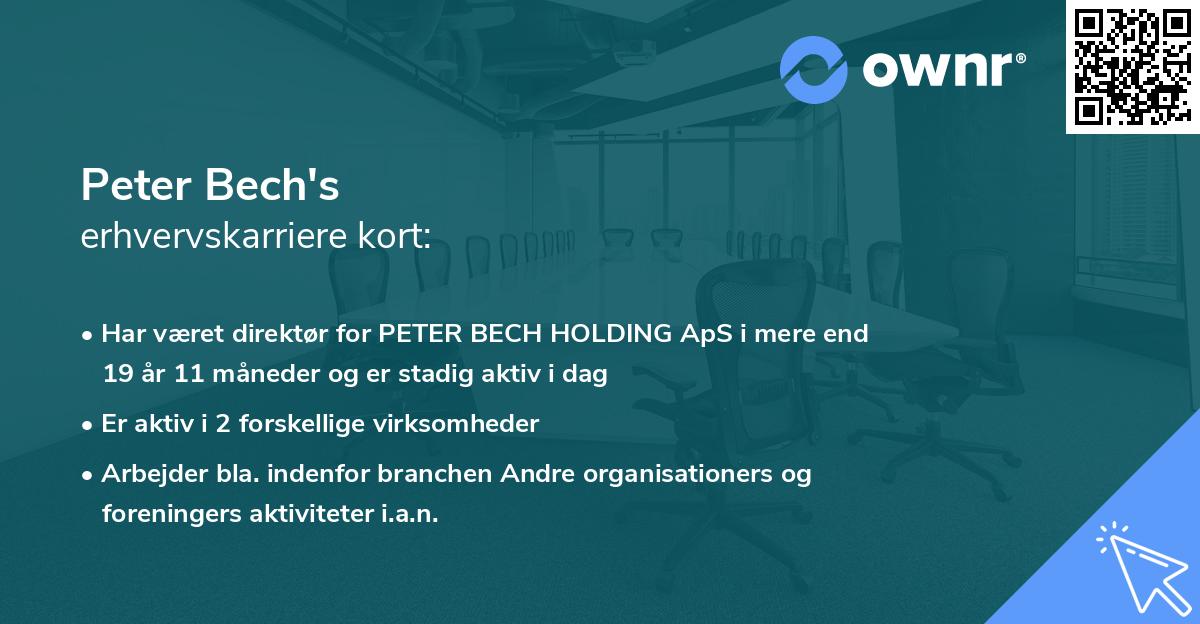 Peter Bech's erhvervskarriere kort