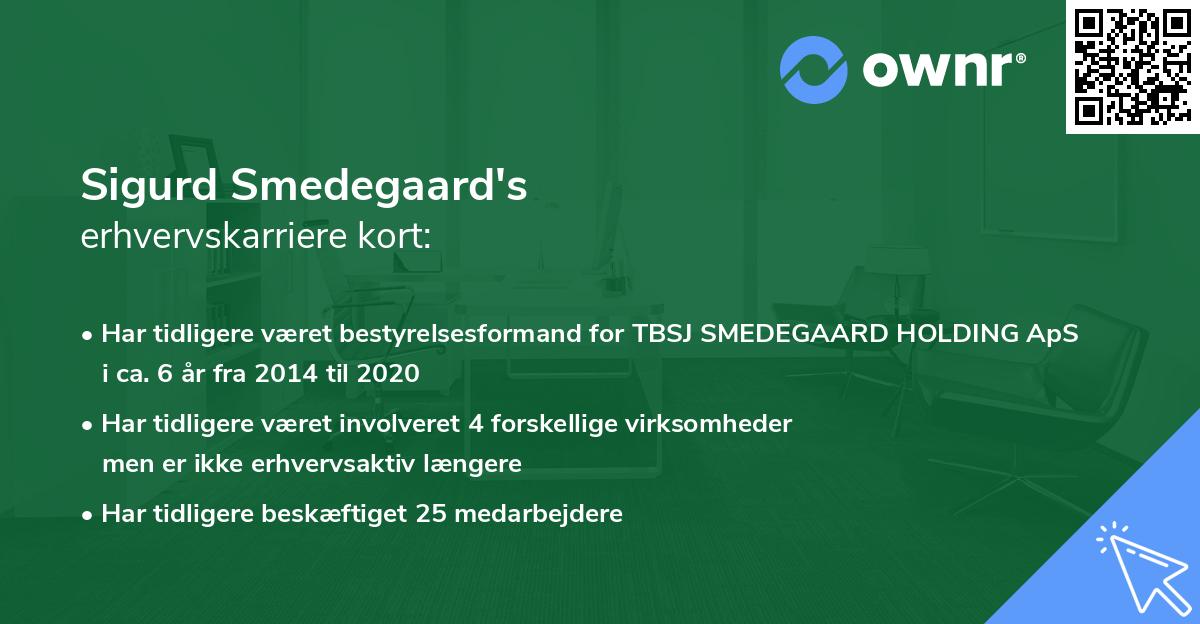 Sigurd Smedegaard's erhvervskarriere kort
