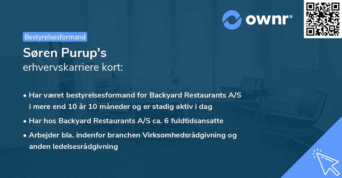Søren Purup's erhvervskarriere kort