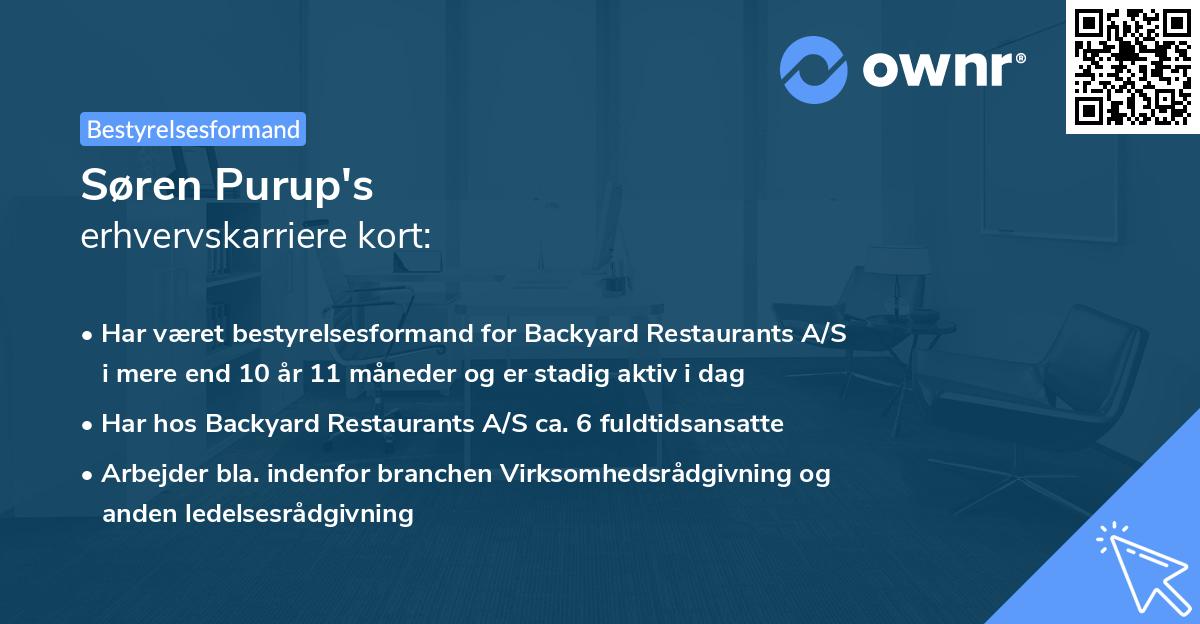Søren Purup's erhvervskarriere kort