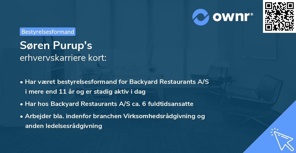 Søren Purup's erhvervskarriere kort