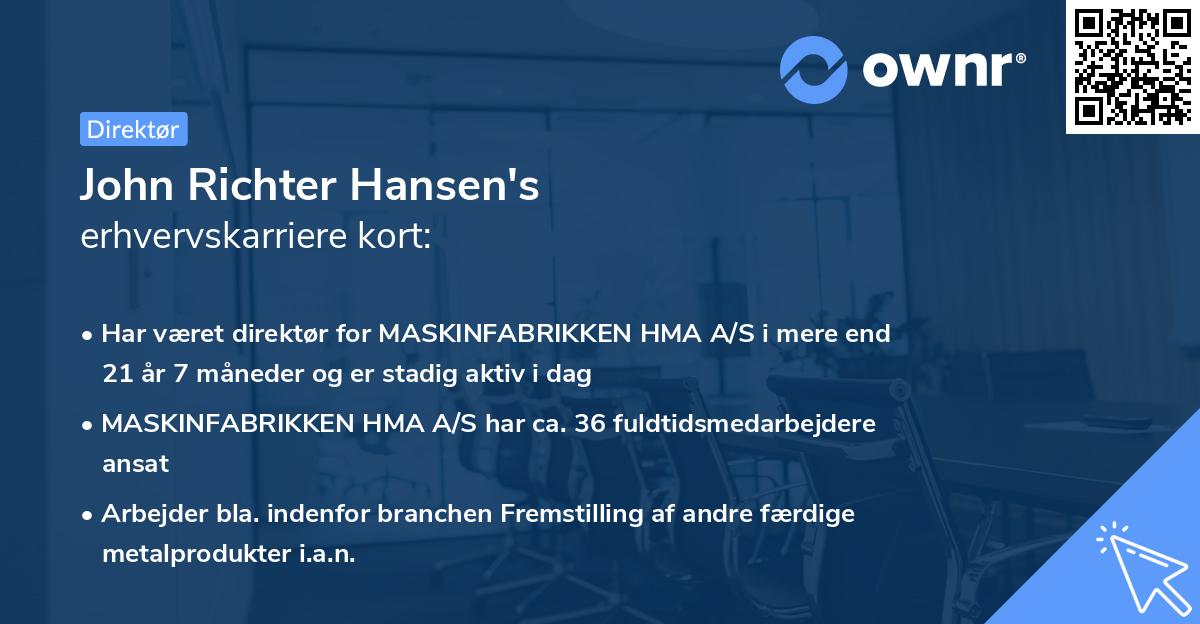 John Richter Hansen's erhvervskarriere kort