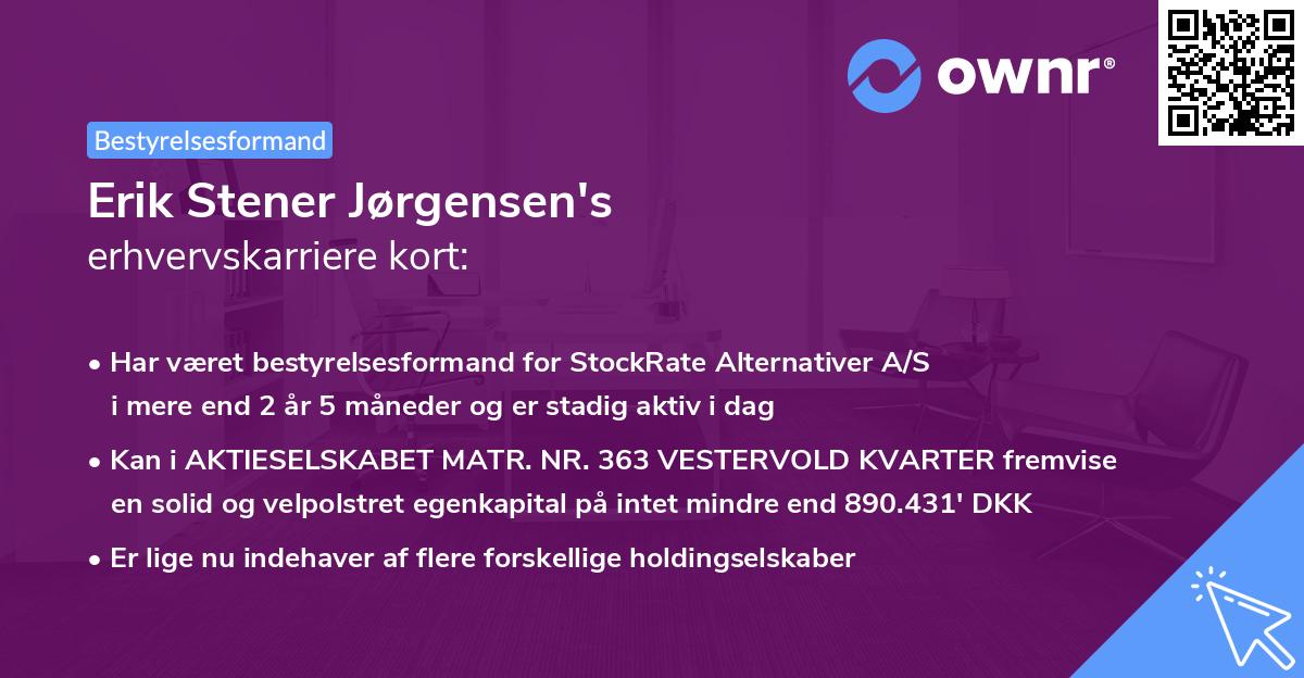 Erik Stener Jørgensen's erhvervskarriere kort