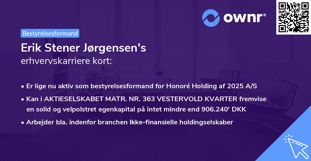 Erik Stener Jørgensen's erhvervskarriere kort