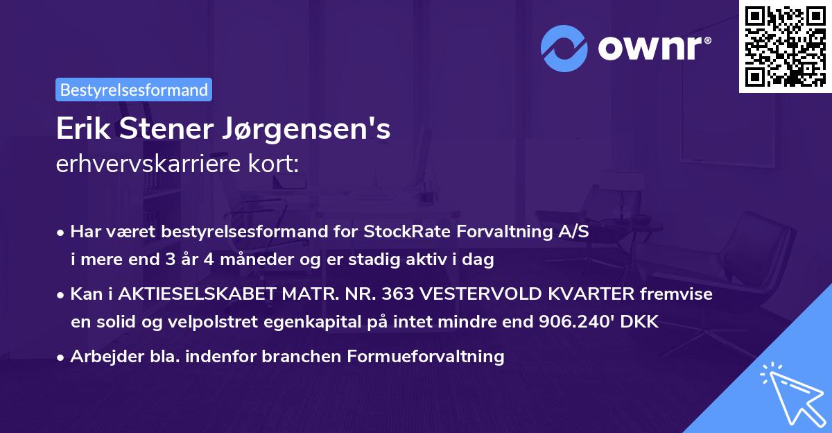 Erik Stener Jørgensen's erhvervskarriere kort