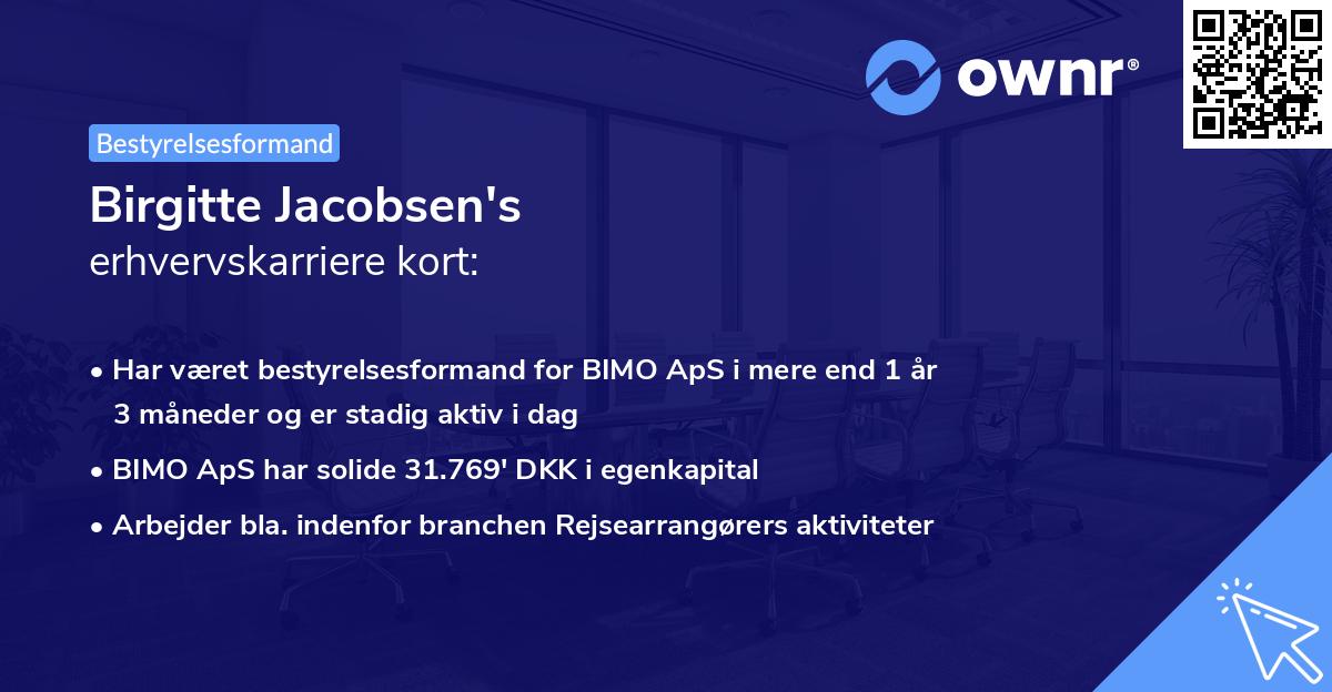 Birgitte Jacobsen's erhvervskarriere kort