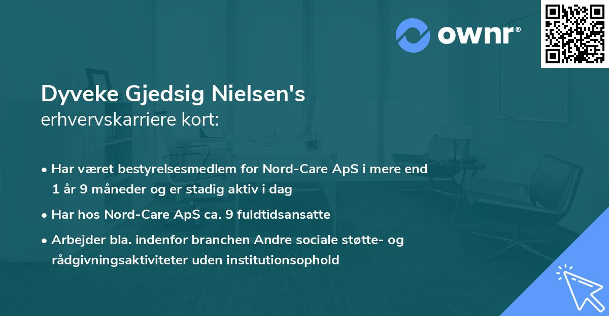 Dyveke Gjedsig Nielsen's erhvervskarriere kort