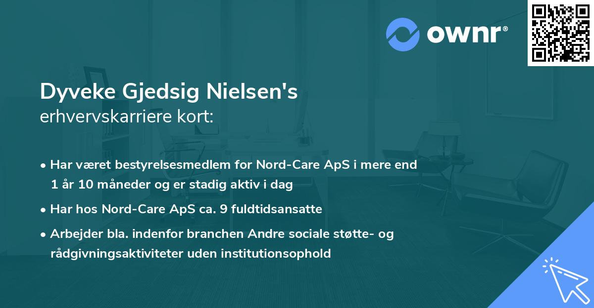 Dyveke Gjedsig Nielsen's erhvervskarriere kort