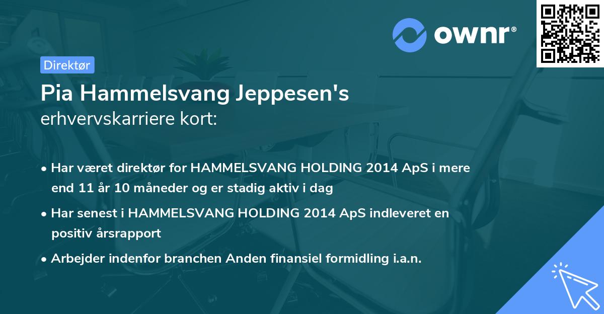 Pia Hammelsvang Jeppesen's erhvervskarriere kort