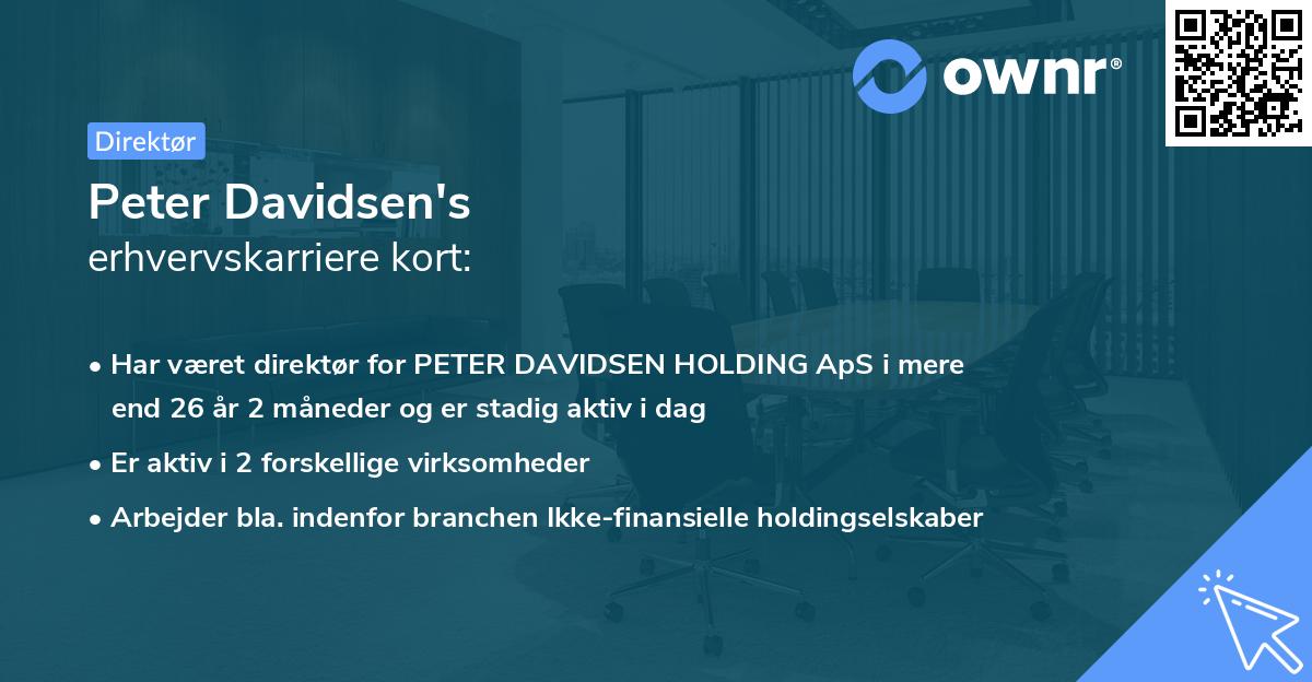Peter Davidsen's erhvervskarriere kort