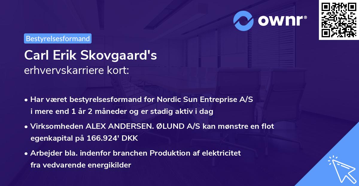 Carl Erik Skovgaard's erhvervskarriere kort