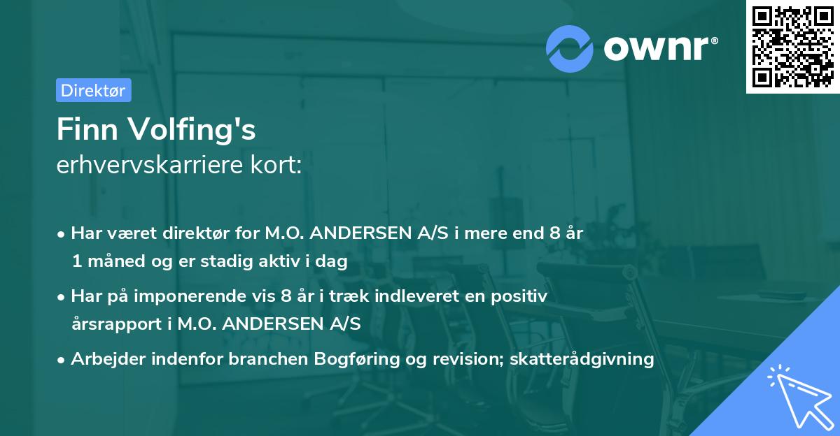 Finn Volfing's erhvervskarriere kort