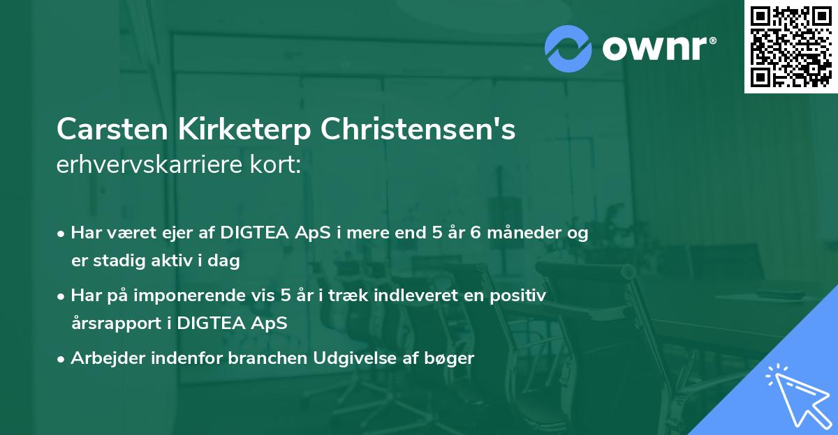 Carsten Kirketerp Christensen's erhvervskarriere kort