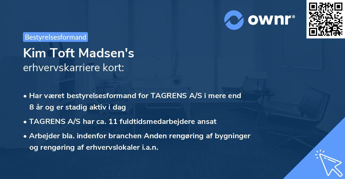 Kim Toft Madsen's erhvervskarriere kort