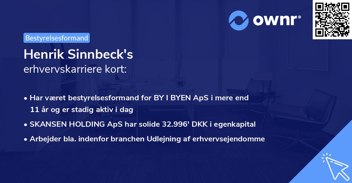Henrik Sinnbeck's erhvervskarriere kort