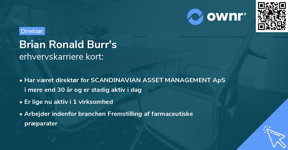 Brian Ronald Burr's erhvervskarriere kort