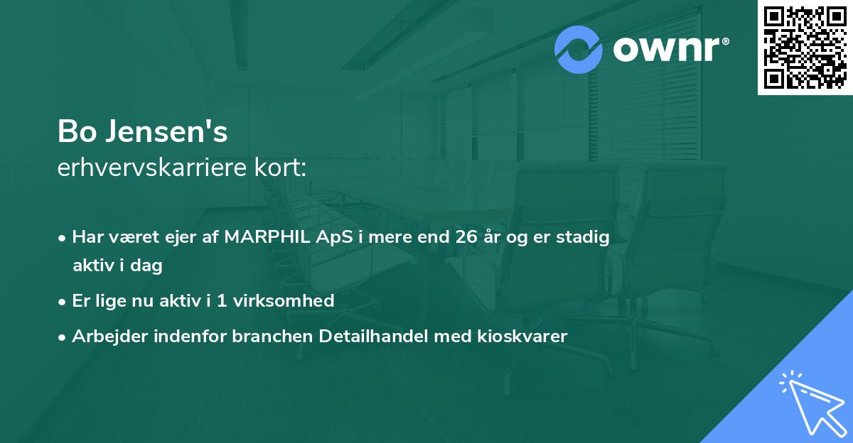 Bo Jensen's erhvervskarriere kort