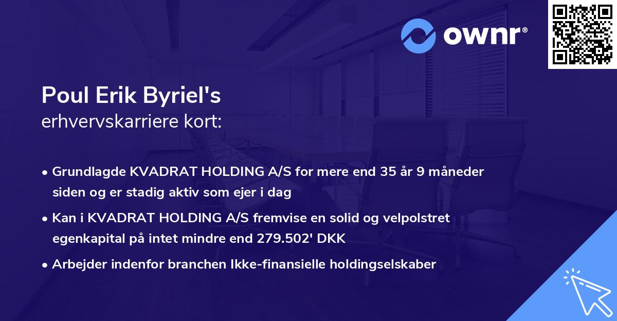 Poul Erik Byriel's erhvervskarriere kort