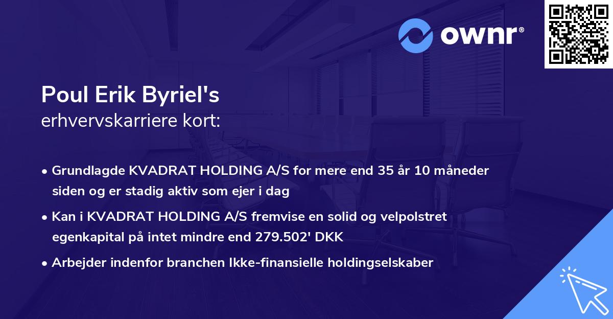 Poul Erik Byriel's erhvervskarriere kort